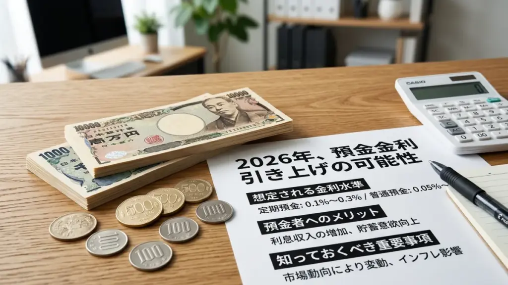 2026年に銀行の預金金利が上昇する可能性