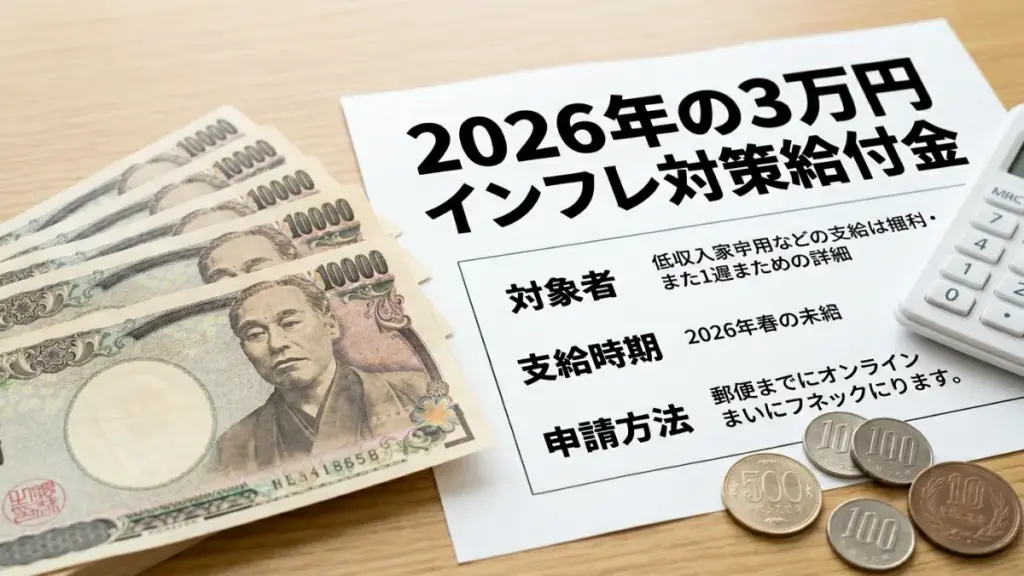2026年の3万円インフレ対策給付金
