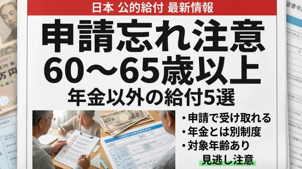 【申請忘れでチャンス逃し】60-65歳以上限定！年金外の公的給付5選をチェックリストで解説
