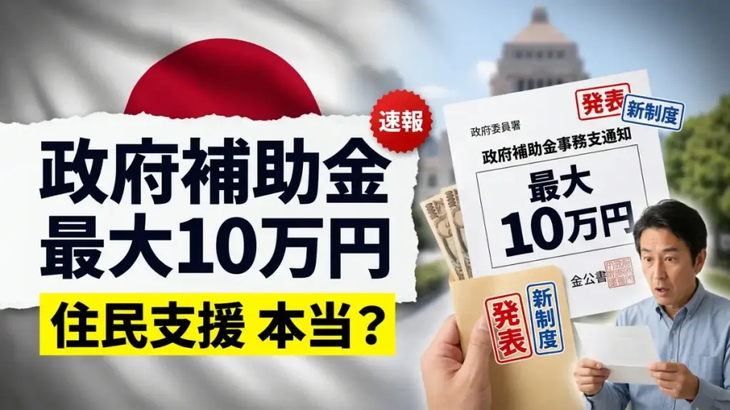 新しい政府補助金を発表