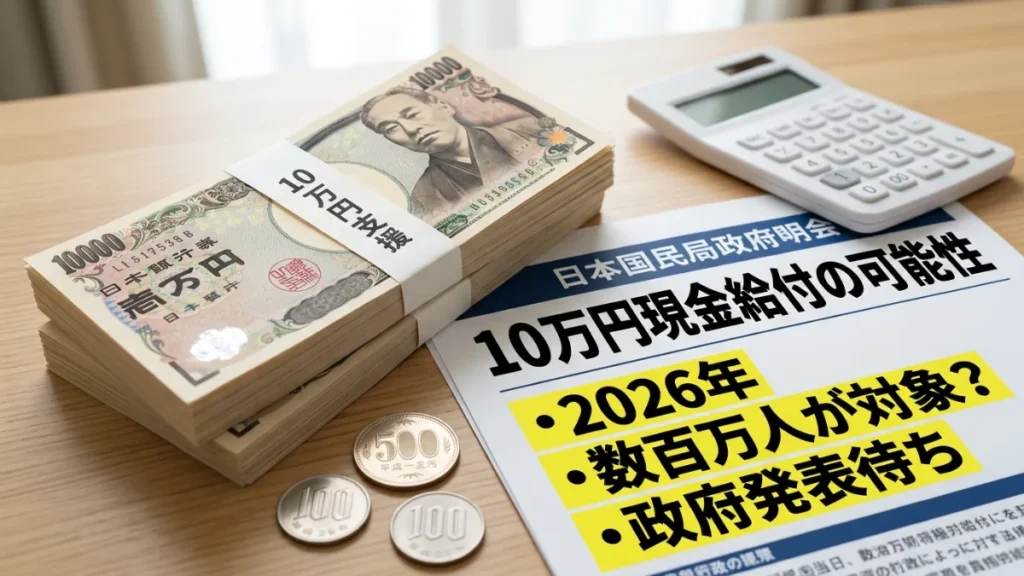 日本で10万円の現金給付が発表される可能性